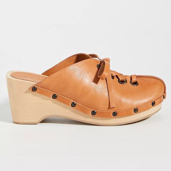 Anthropologie Kelsi Dagger Brooklyn Lace-Up Clogs Size 10 - Picture 2 of 12